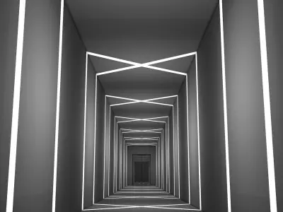 Futuristic Tunnel Low-poly 3D model