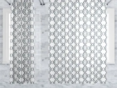 Crate and Barrel Shower Curtain collection 1 3D model