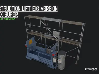 Construction Lift BIG Version and RUX Super Low-poly 3D model