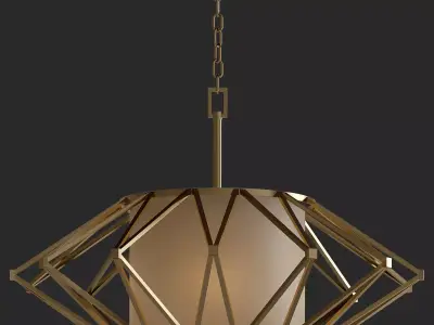 Calliope 6 Light Rustic Gold Leaf Pendant 3D model purchase