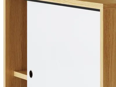 Living Room Contemporary Manufactured Wood Sideboard with Doors 3D model