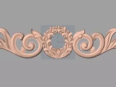 Door flower relief model STL format for CNC carving E492 3D model