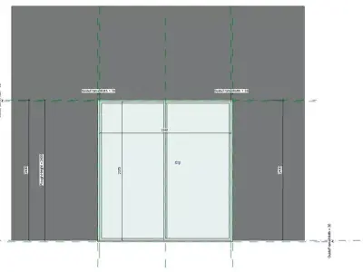 Double Sliding Balcony Door Revit Family 3D model