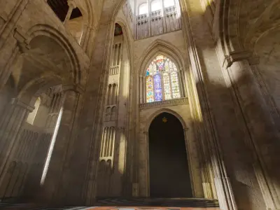 Cathedral Romanesque Entrance PORTAL Section - ONLY  Low-poly 3D model