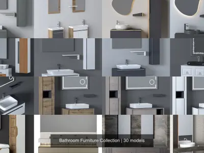 Bathroom Furniture Collection 3D Model Pack