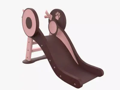 Kid Park Slide Park Equipment Interior Brown 3D model