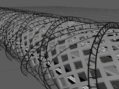 bridge wire mesh with lines 3D model