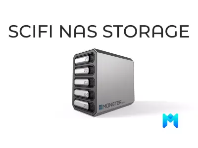 Scifi Network Atached Storage server Low-poly 3D model