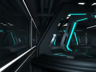 4 Sci Fi Rooms Sets 3D model