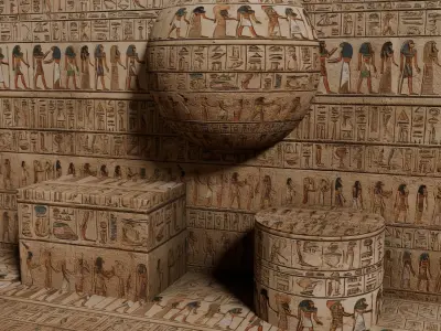 Ancient Egypt Hieroglyphs  - VOL 1 - 11 Seamless PBR Texture