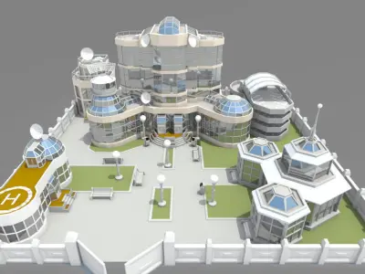 Cartoon base location 3D model