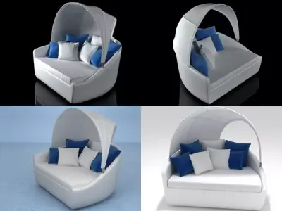 Lounge Chair and Footstool 3D model