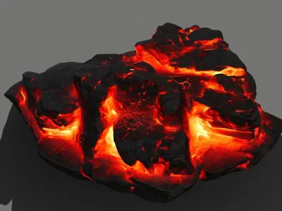 Stone piece of lava Low-poly 3D model