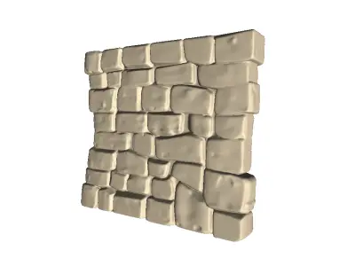 Medieval Stone Wall 2 3D print model