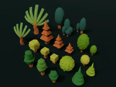 Trees 3D Lowpoly free Free low-poly 3D model