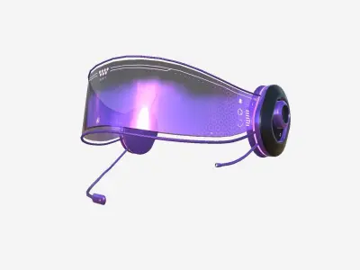 SciFi Glasses H10 Black Purple - Character Design Fashion Low-poly 3D model