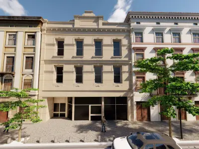 Classic stone facade-Building Classic Facade Element 3D model 2