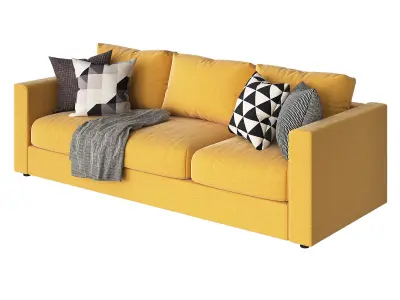 Vimle 3 emerald velvet sofa 3D model