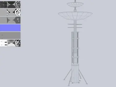 Scifi radar Low-poly 3D model