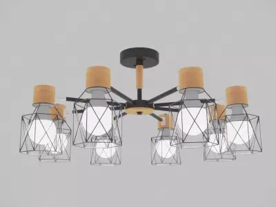 Vintage lamp Loft spider Luster E27 3D model