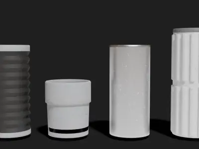 Futuristic Cups Low-poly 3D model