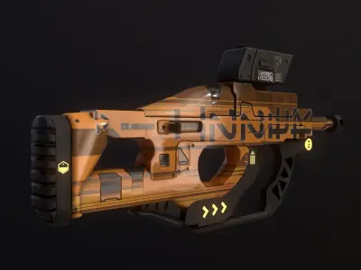 Sci-Fi Weapon Hunter Low-poly 3D model