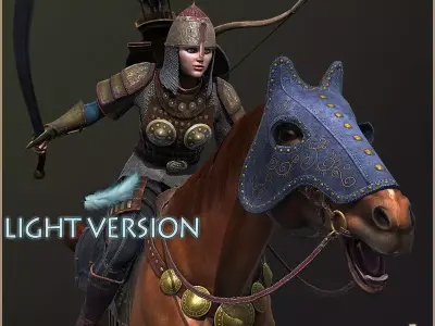 Eva Horseman Archer Light Version Low-poly 3D model