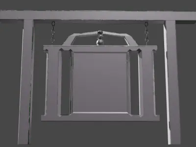 Worn Sign -for Inn or related--low-poly--paint-PBR- Free low-poly 3D model