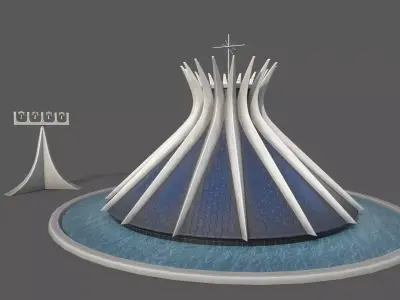 The Cathedral of Brasilia  Low-poly 3D model