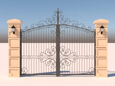 gates wrought iron gate 3D model