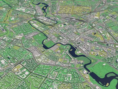 Minsk Belarus 30x30km City Map 3D model