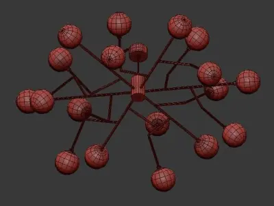 Arteriors modern chandelier with glass balls 3D model