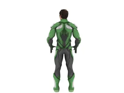 Green lantern Low-poly 3D model