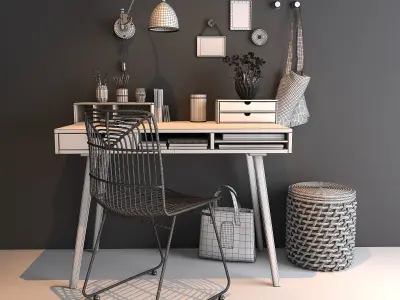 Home workspace set 3D model