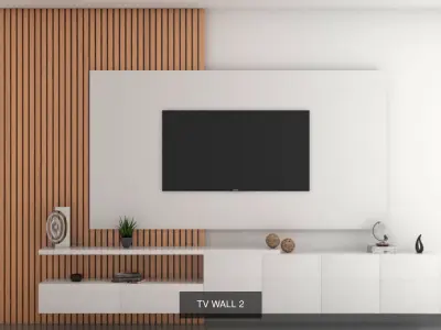 8 TV WALLS COLLECTION 1  3D Model Pack