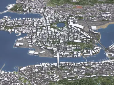 Bergen Low-poly 3D model