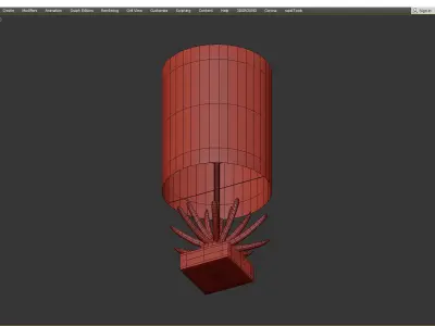 Uttermost Silver Lotus Accent Lamp Low-poly 3D model