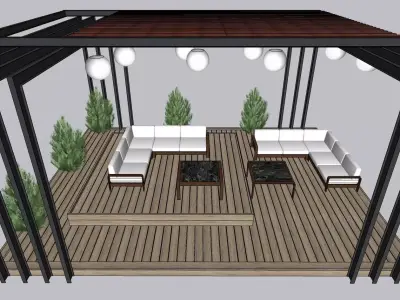 roof top pargola sketchup model 3D model