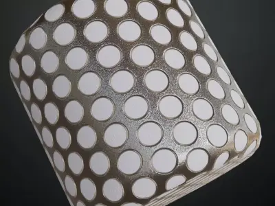 Brushed Aluminum Perforated Metal Grill PBR Seamless Texture