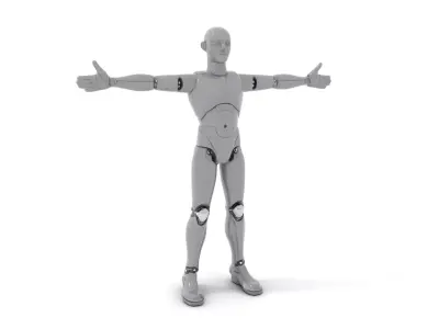 Robotic Humanoid model pack Low-poly 3D model