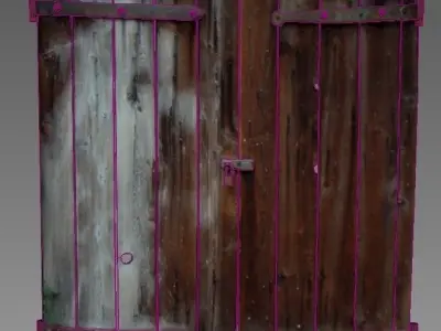 Door 7 wooden Low-poly 3D model