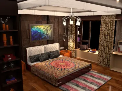 Beautiful bedroom interior 3D model