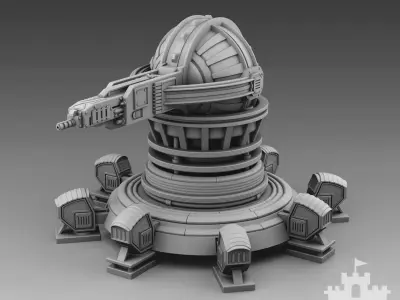 Martian turret 3D print model