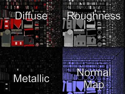 Red Lighthouse Scene Model Pack Low-poly 3D model