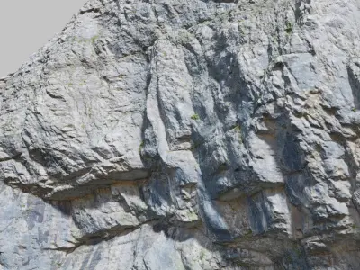 PBR huge Cliff sediment Drone Scan Low-poly 3D model