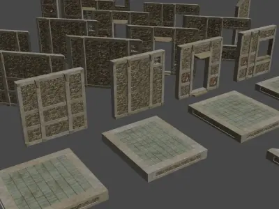 Wall Bar and Floor Collection 1 Free low-poly 3D model