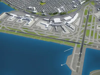 New York - LaGuardia Airport - LGA Low-poly 3D model