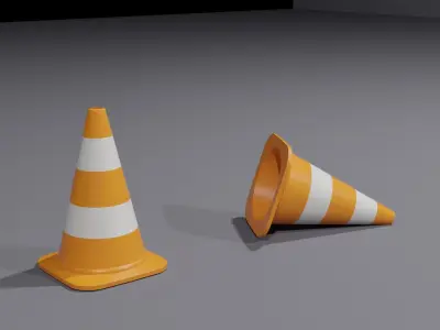 traffic coner - PBR Game Ready model Low-poly 3D model