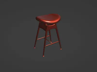 Barstool Circle Low-poly 3D model