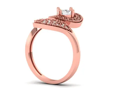 Solitaire Wedding Engagement Women Light Weight Bypass Rings 3D print model purchase